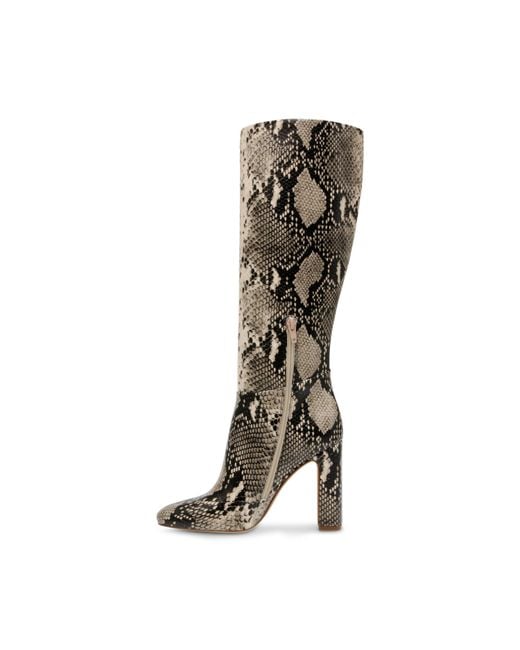 Steve Madden Brown Knee High Block Heel Boots With Zipper