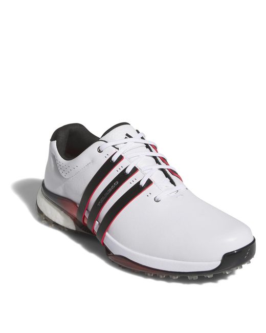 Adidas White Tour360 25 Wide Spikeless Golf Shoes for men