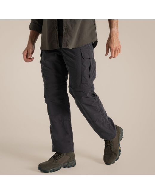 Craghoppers Black Nosilife Convertible Iii Insect-Repellent Cargo Tr for men