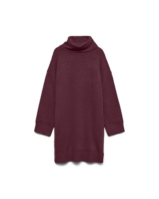 Vero Moda Purple Aquarius Roll Neck Jumper Dress