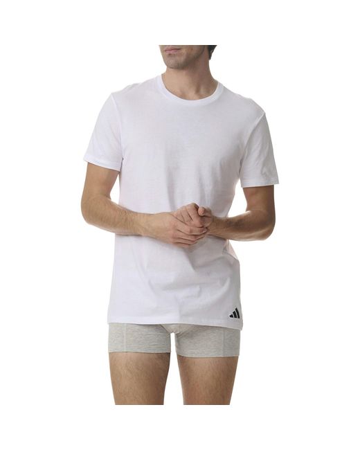 Adidas White Short Sleeve Performance 3 Pack Gym Top for men