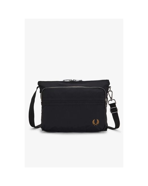 Fred Perry Black Cross Body Bag for men