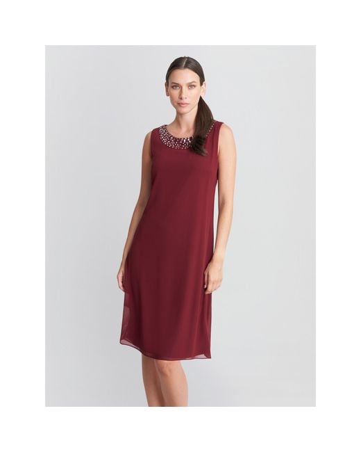 Gina Bacconi Red Joseline Short Chiffon Jacket Dress
