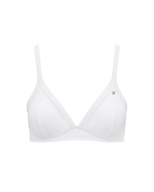 Nudea White Easy Does It Bralette Organic Cotton