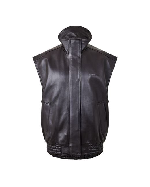 Balenciaga Black Bal Leather Gillet Ld64
