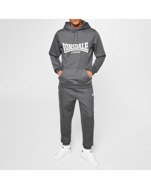 Lonsdale Gray Essential Hoodie for men