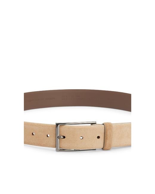 Boss Gray Calindo Sd Leather Belt for men