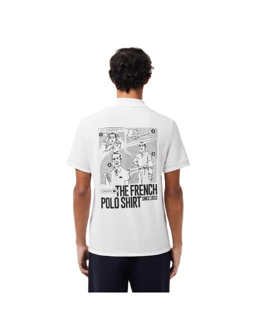 Lacoste White Short-Sleeve Polo Shirt for men