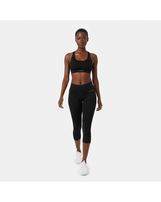 Usa Pro Black Seamless Capri Cropped Leggings