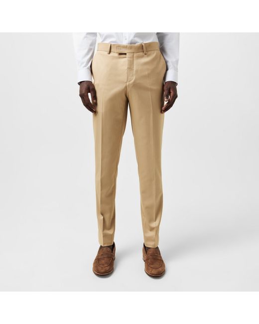 Twisted Tailor Natural Ellroy Slim Fit Trousers for men