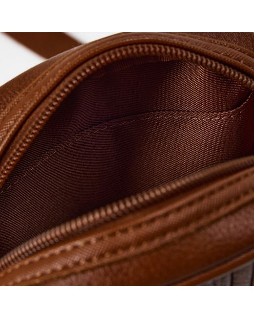 Ted Baker Brown Striped Flight Cross Body Bag for men