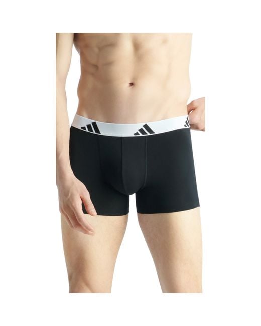 Adidas Black Active Flex Cotton Trunk (3Pk) for men