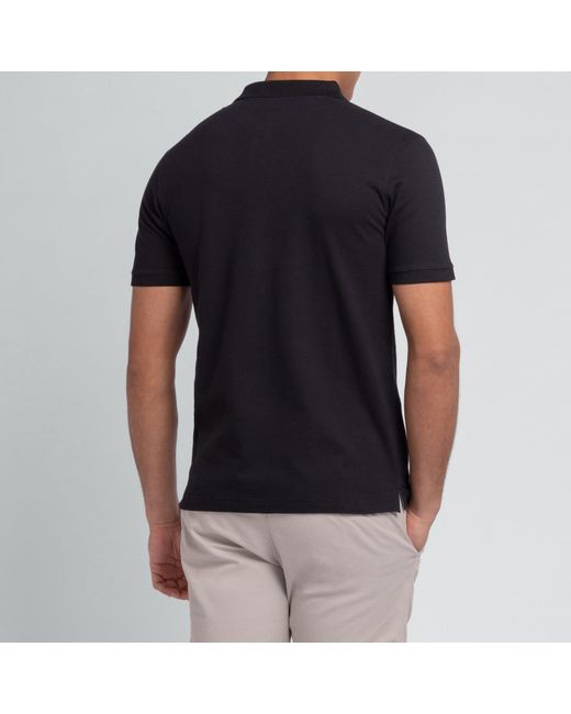 Eden Park Black Stretch Pima Cotton Polo for men