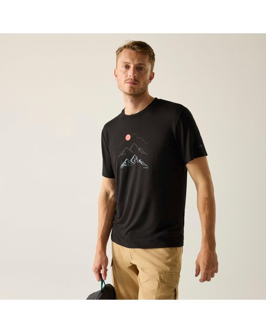 Regatta Black Fingal Tee Short Sleeve Performance T-Shirt for men