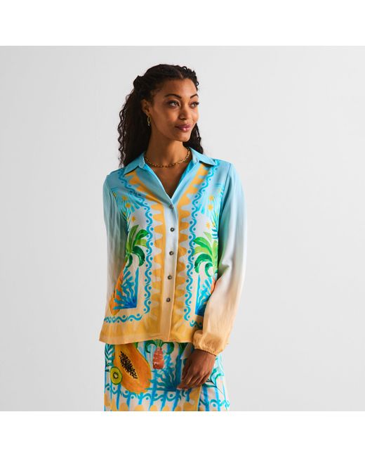 Never Fully Dressed Green Rio Miley Long Sleeve Patterned Shirt