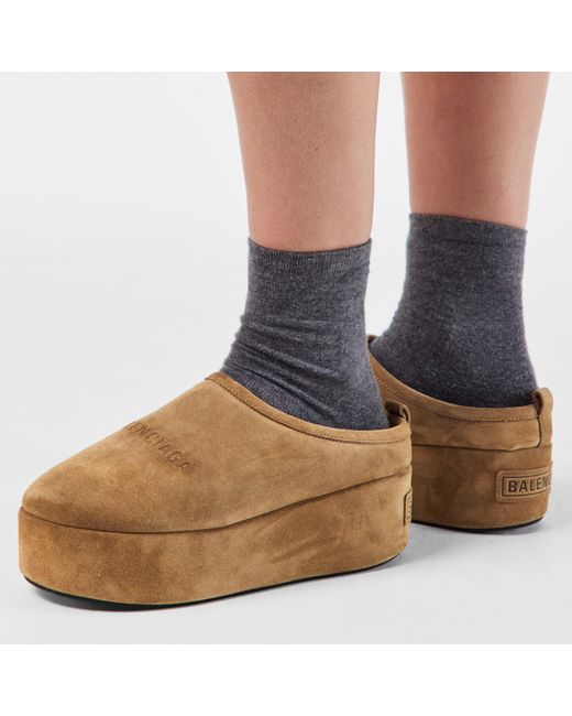 Balenciaga Brown Alaska Platform Mule Slippers