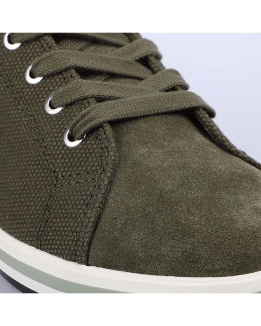 Fred Perry Green Kingston Canvas/Suede Trainers Size 6 for men