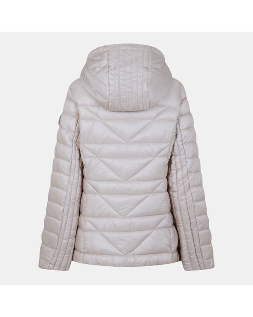 Karl Lagerfeld Gray Logo Tape Puff Short Puffer Jacket