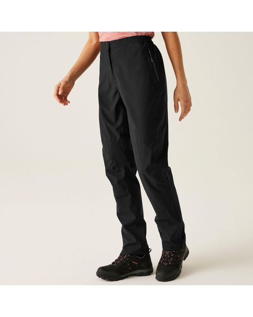 Regatta Black Highton Waterproof Overtrousers (long)