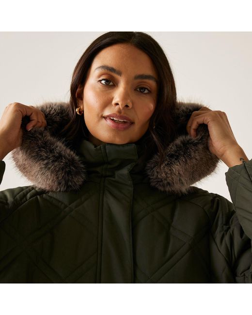 Regatta Green Freyla Water Resistant Insulated Quilted Jacket