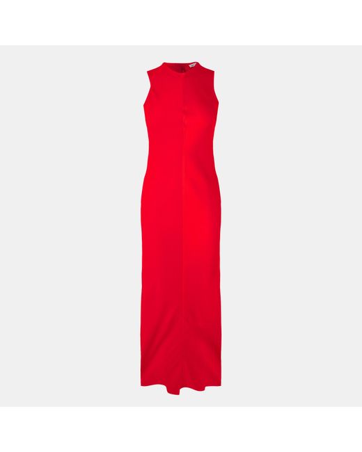 AMI Red Long Fluid Maxi Dress