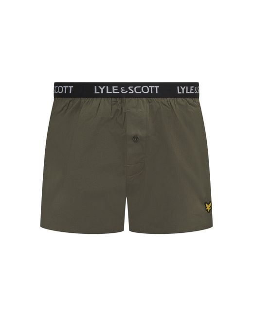 Lyle & Scott Black Woven Boxer Trunk for men