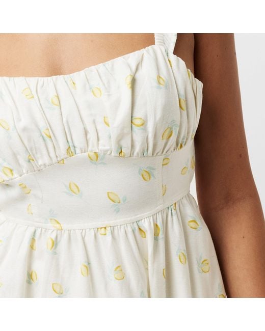 Jack Wills White Patterned Tie Back Dress