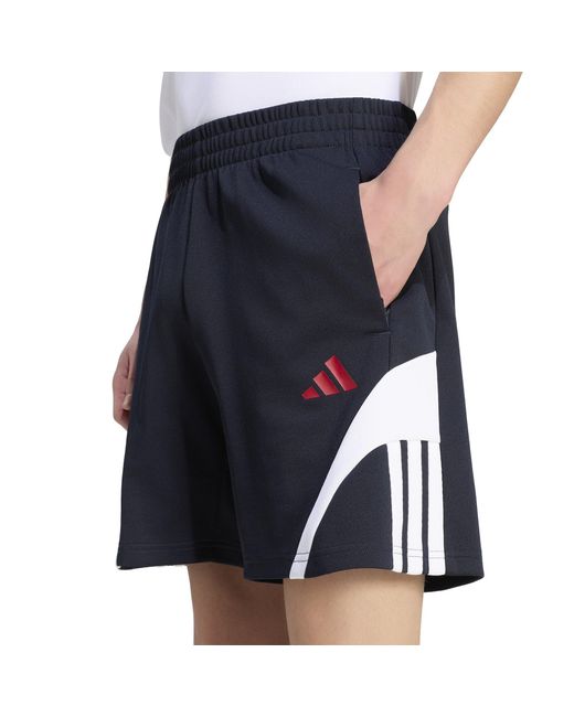 Adidas Blue Fleece Jogger Shorts for men