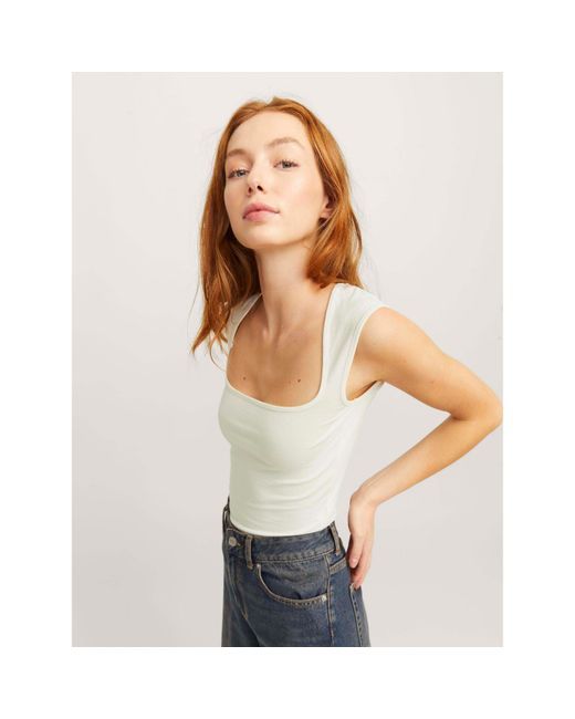 JJXX White Sleeveless Square Neck Top Ladies