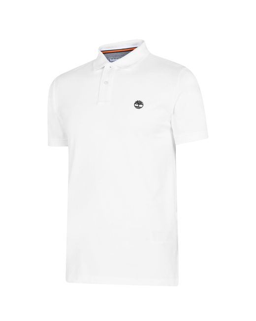 Timberland White Miller Short Sleeve Polo Shirt for men