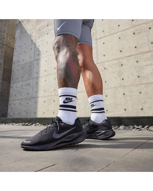Nike Black Revolution 7 Road Running Shoes for men
