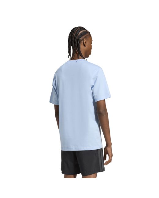Adidas Blue Essentials Single Jersey Logo T-Shirt for men