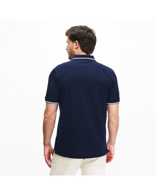 Lyle & Scott Blue Tipped Short Sleeve Polo Shirt for men