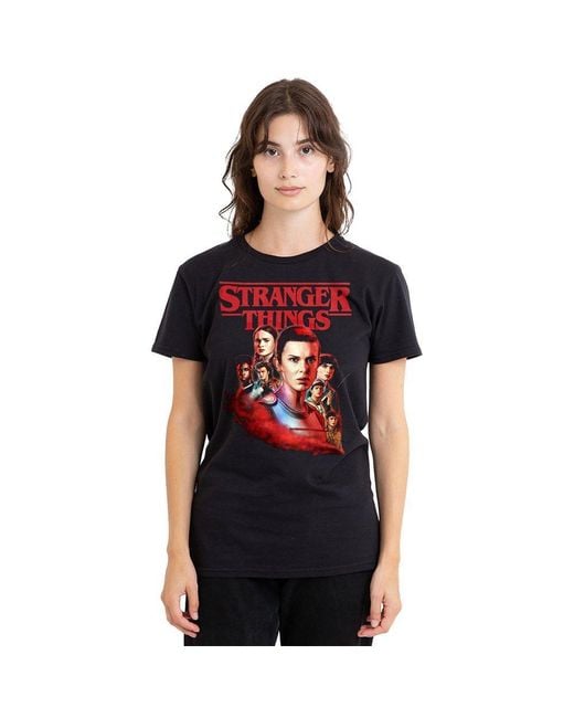 Stranger Things Black Hawkins Heroes Poster Ladies T Shi
