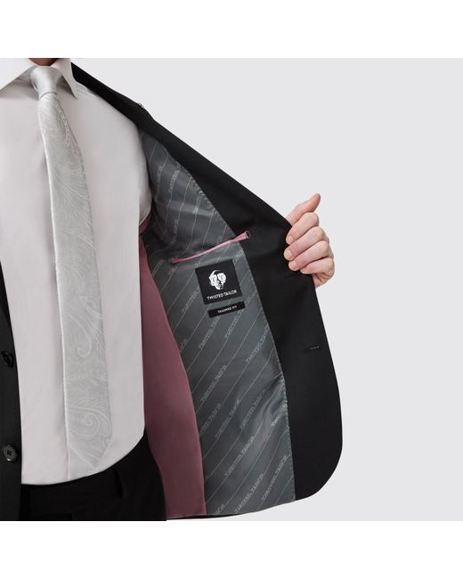 Twisted Tailor Black Ellroy Tailored Fit Jacket for men