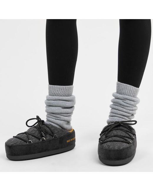 Moon Boot Black Knitted Snow Boots