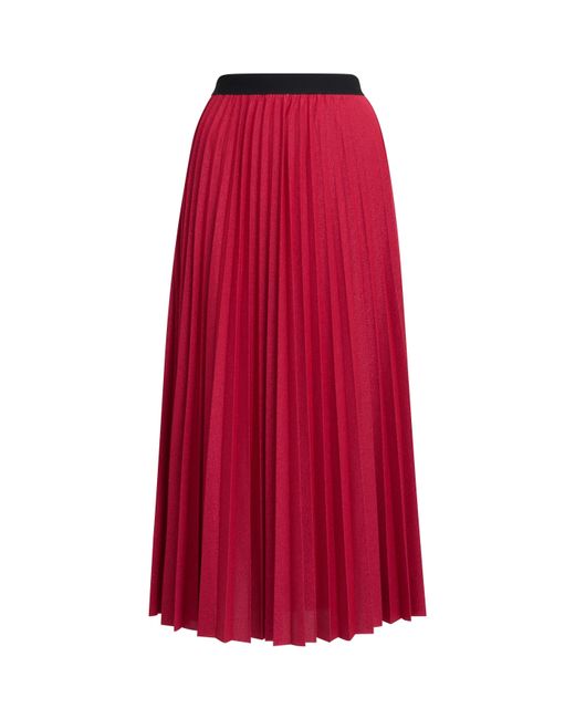 Gina Bacconi Red Ismay Metallic A-Line Skirt