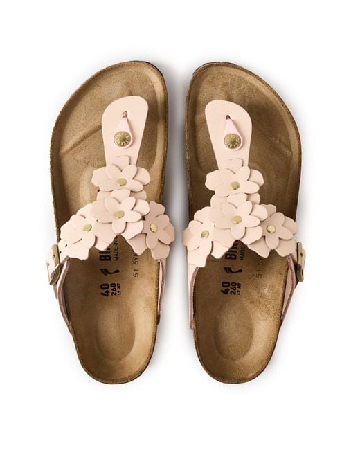 Birkenstock Brown Gizeh Floral Flat Sandal