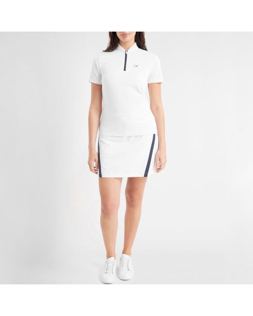 Calvin Klein White Ck Short-Sleeve Performance Polo Shirt