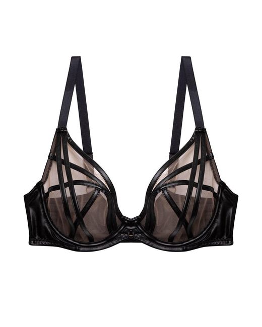 Playful Promises Green Ramona Leatherette Plunge Bra