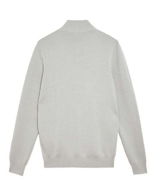 Lyle & Scott Gray Full-Zip Knitted Bomber Jacket for men