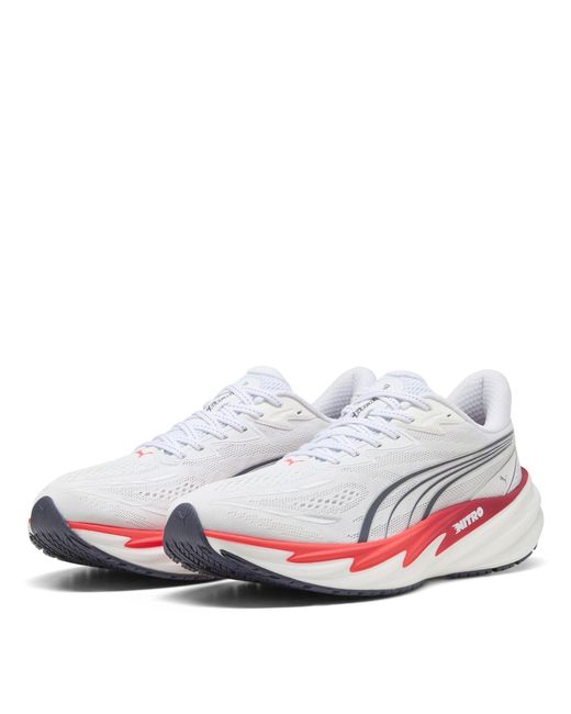 PUMA White Velocity Nitro 5 Road Running Shoes for men