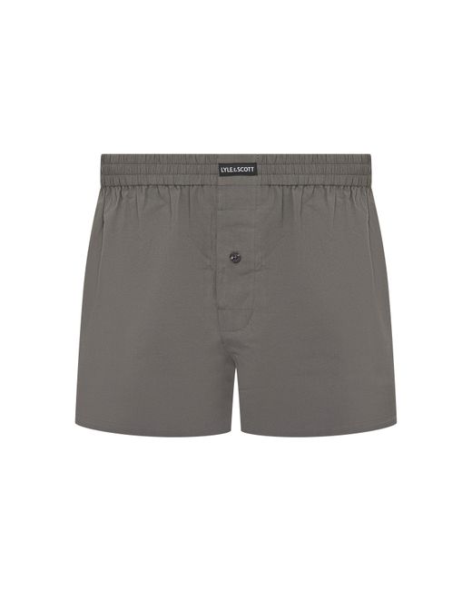 Lyle & Scott Gray Woven Tailored Boxers for men