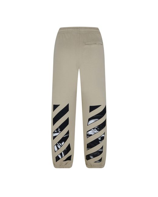 Off-White c/o Virgil Abloh Gray Caravaggio Diagonal Fleece Joggers for men