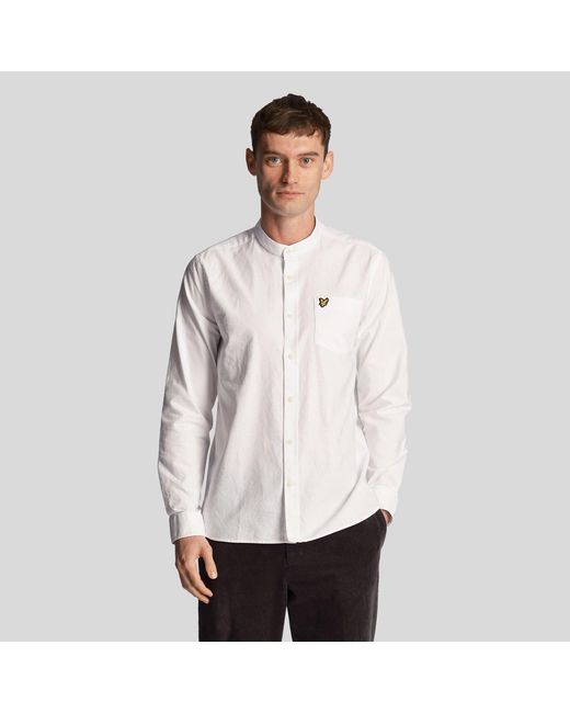Lyle & Scott White Oxford Grandad Shirt for men
