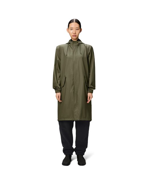 Rains Green Fishtail Waterproof Parka
