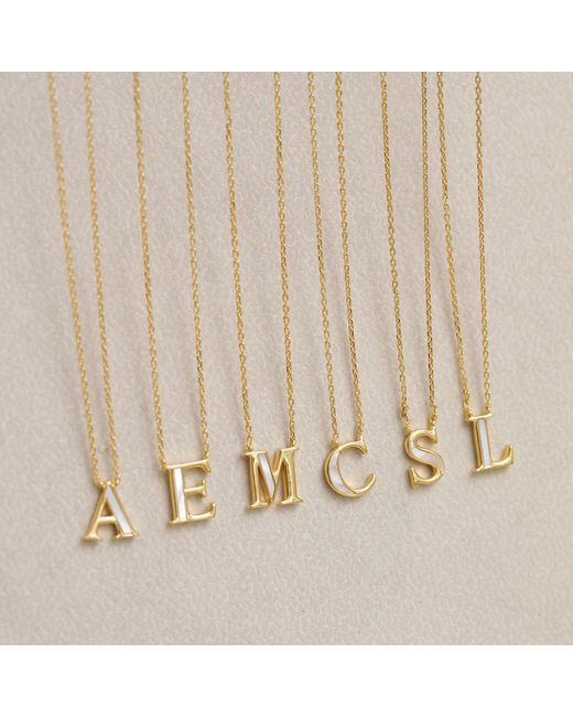 Inicio Metallic 14K Plated Pearl Initial Pendant