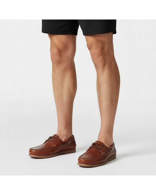 Jack Wills Brown Leather Boat Shoes for men