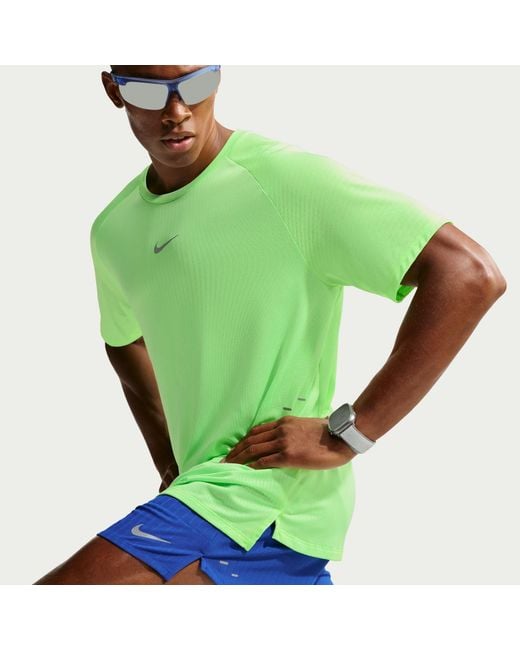 Nike Green Stride Short Sleeve Running T-Shirt for men