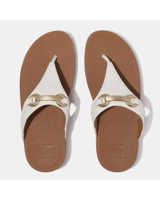 Fitflop White Fit Flop Chunky Snaffle Leather Toe Post Sandals
